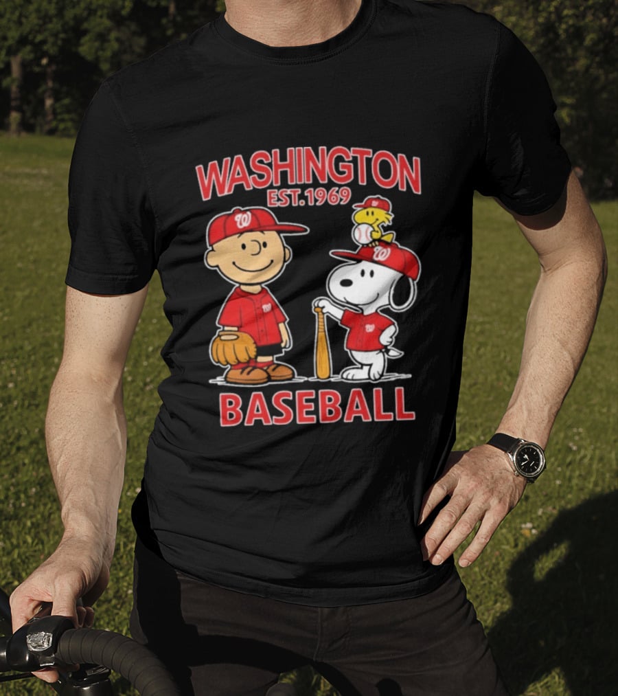 Washington Est. 1969 Snoopy Woodstock Baseball Redcaps T-Shirt