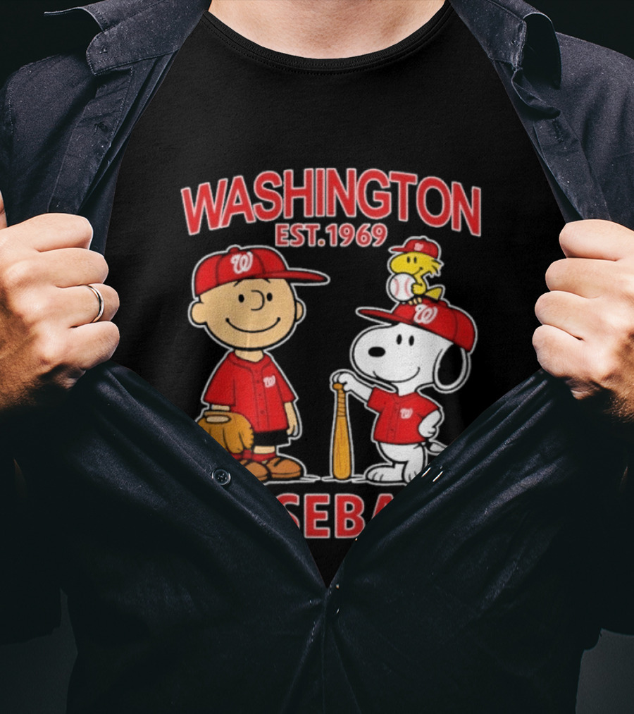 Washington Est. 1969 Snoopy Woodstock Baseball Redcaps T-Shirt