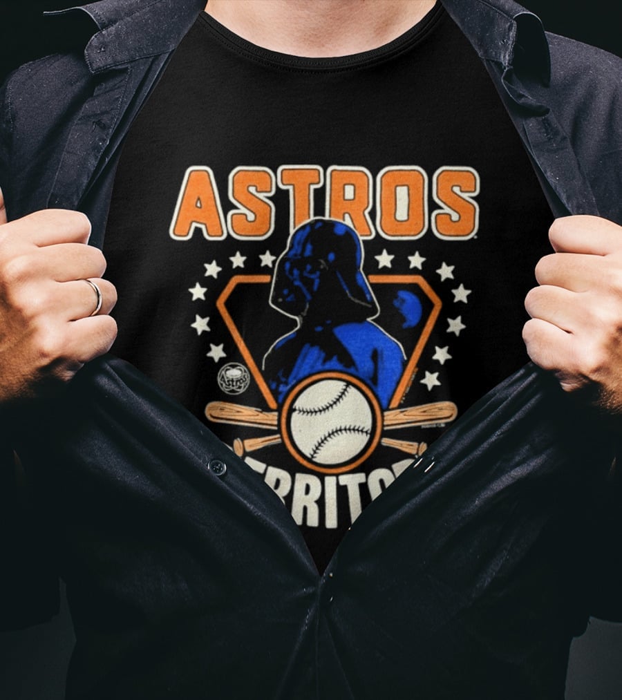 Youth Houston Astros Territory Star Wars Collaboration With Baseball And Darth Vader T-Shirt