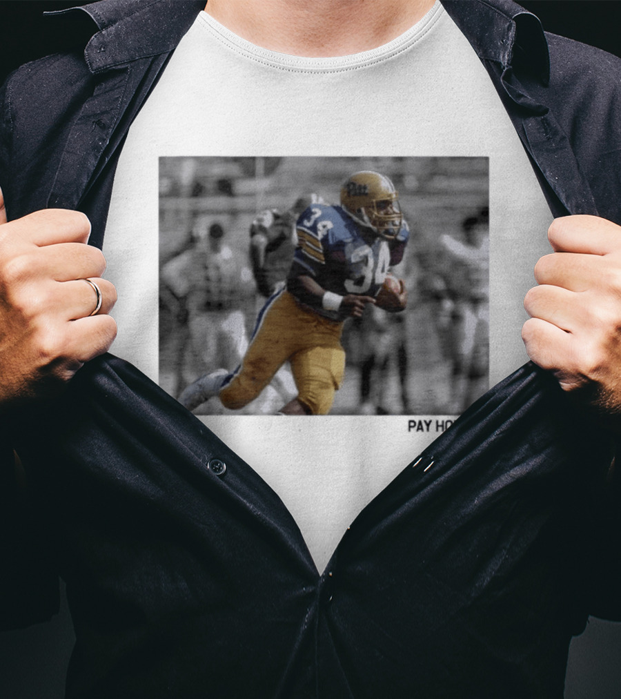 Pitt Panthers Craig Ironhead Heyward Pay Homage Sports Legend 34 T-Shirt