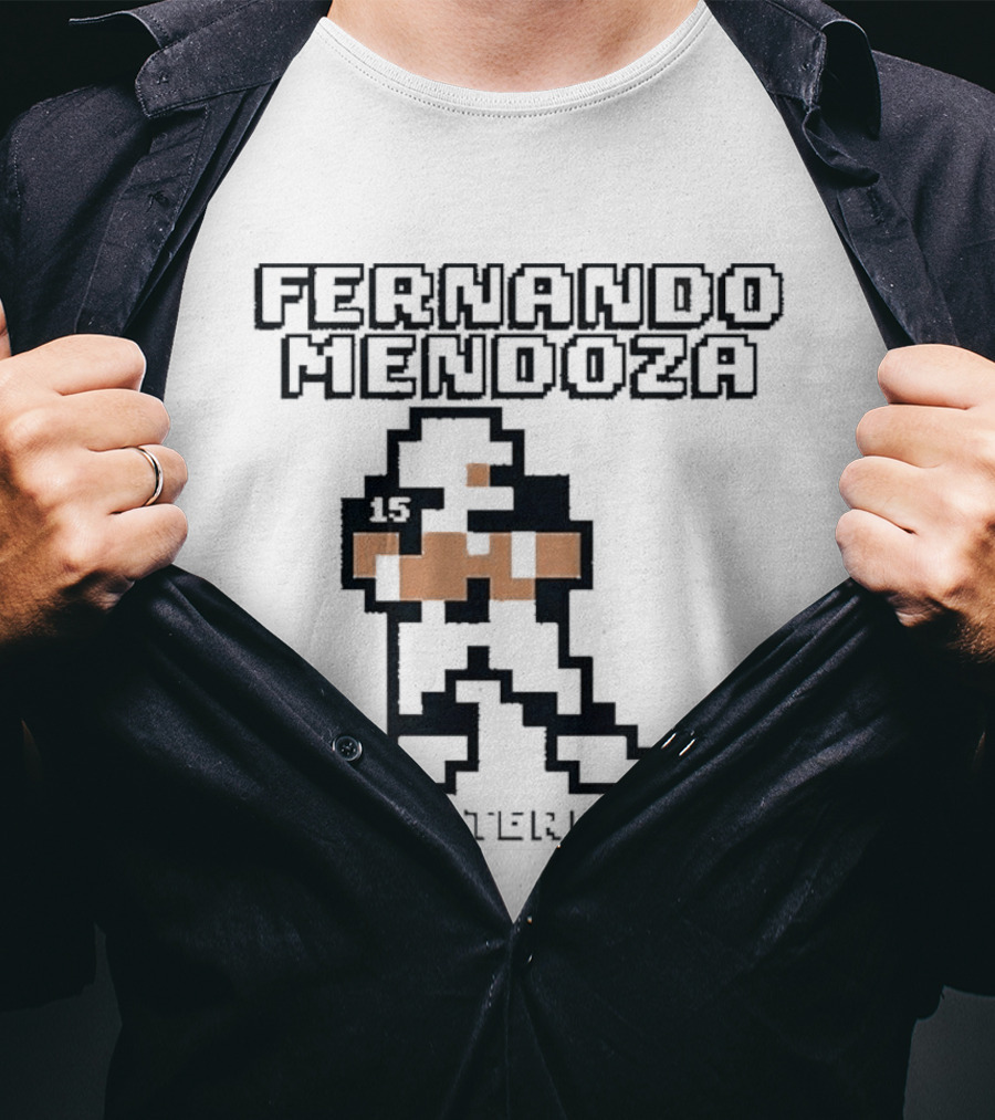 Fernando Mendoza 8 Bit Quarterback Pixels 15 T-Shirt