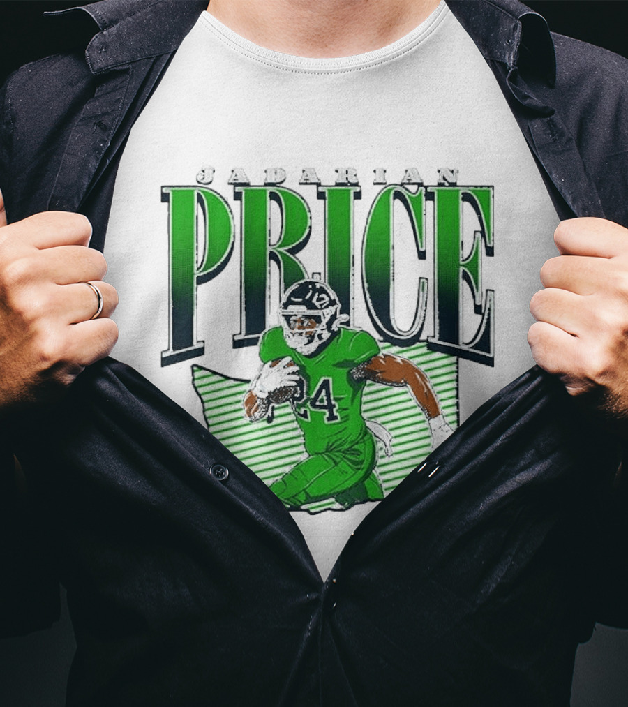 Jadarian Price 24 Green Football Graphic Remix T-Shirt