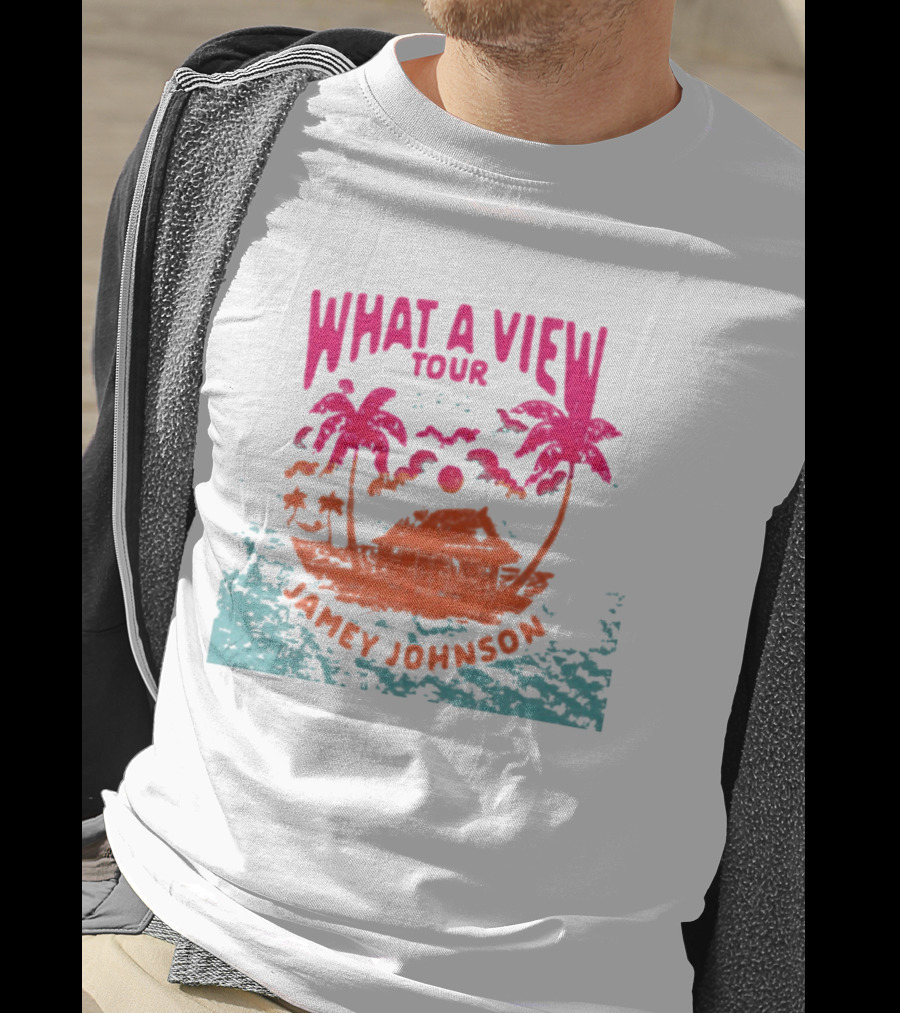 What A View Tour Jamey Johnson Tropical Palm Island T-Shirt