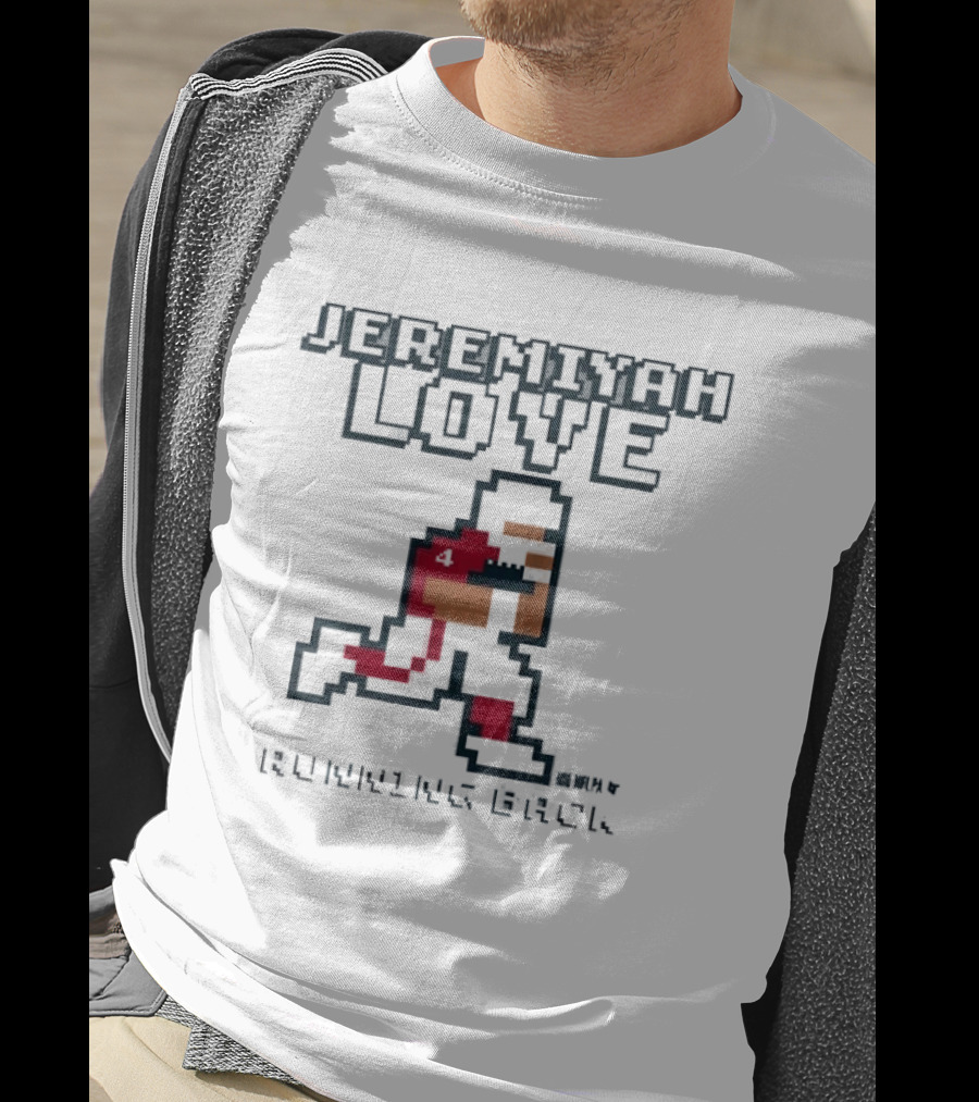 JEREMIYAH LOVE BALLER Pixel Art Retro Style Football Player T-Shirt