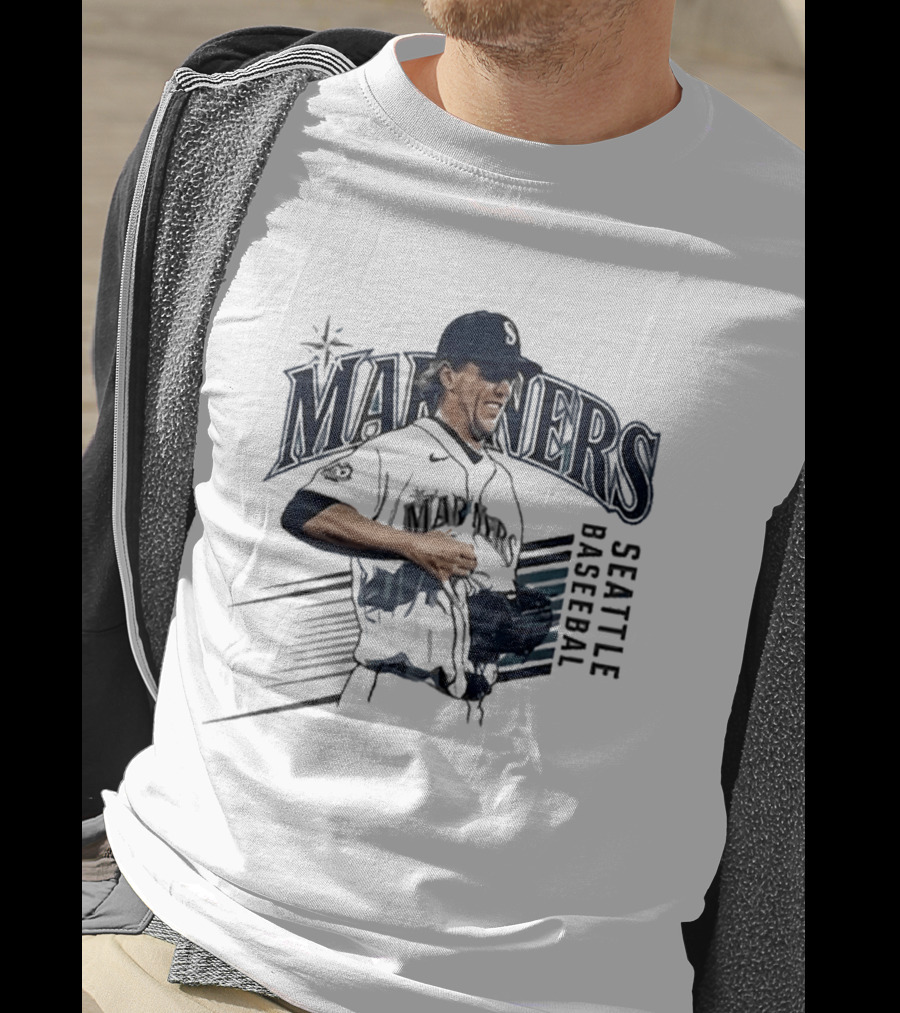 Seattle Mariners Logan Gilbert Pitcher Catches Ball Baseball T-Shirt