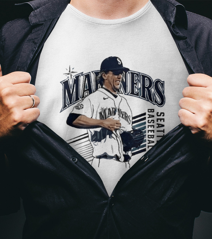 Seattle Mariners Logan Gilbert Pitcher Catches Ball Baseball T-Shirt