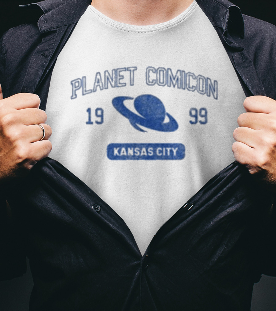 Planet Comicon Kansas City 1999 Collegiate Theme With Saturn T-Shirt