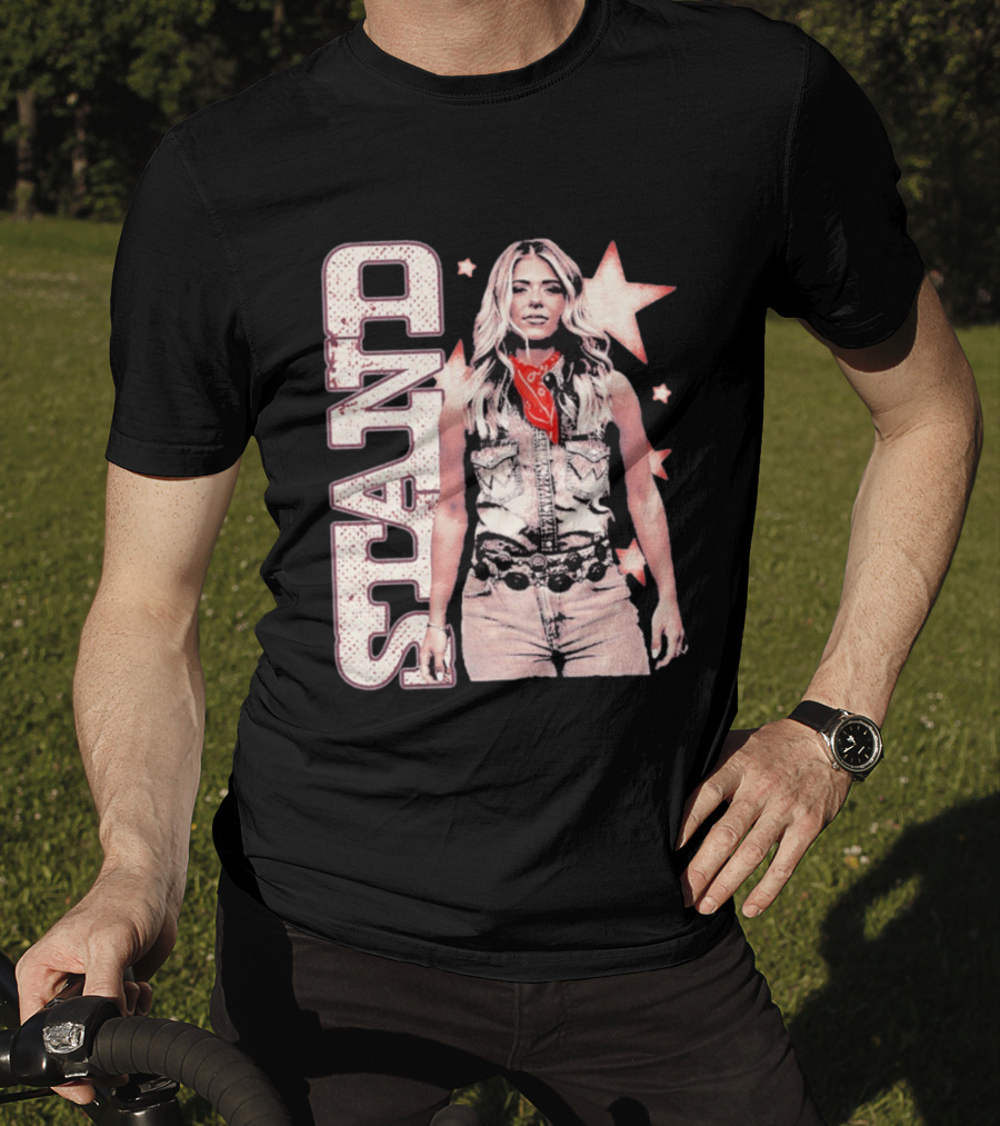 Anne Wilson Stand Stars Vintage Denim Vest And Red Bandana T-Shirt