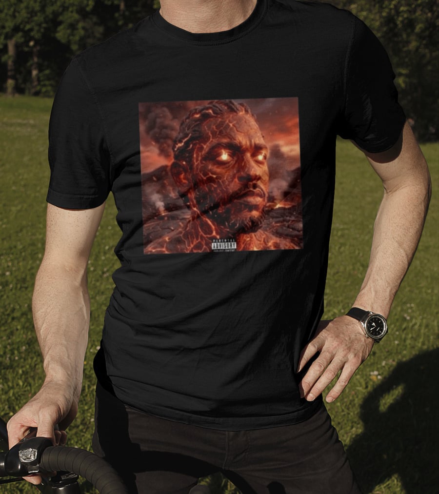 Kendrick Lamar Fireman Album 2026 Lava Eruption Cover T-Shirt