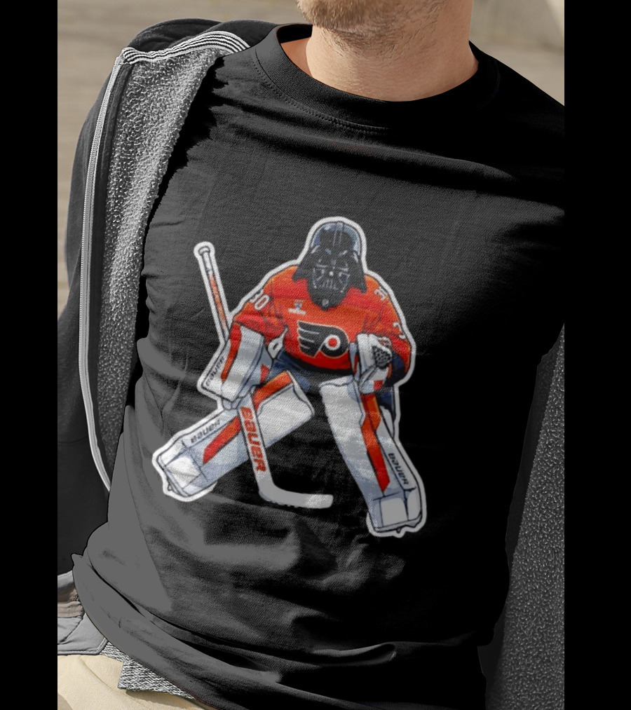 Dan Vladar Philadelphia Flyers Hockey Goalie Darth Vader Bauer Pads T-Shirt