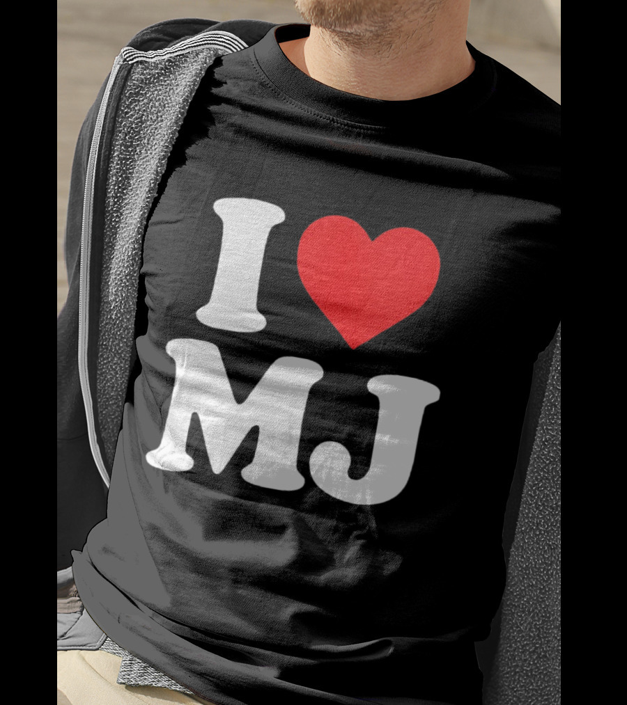 I Love MJ Red Heart T-Shirt