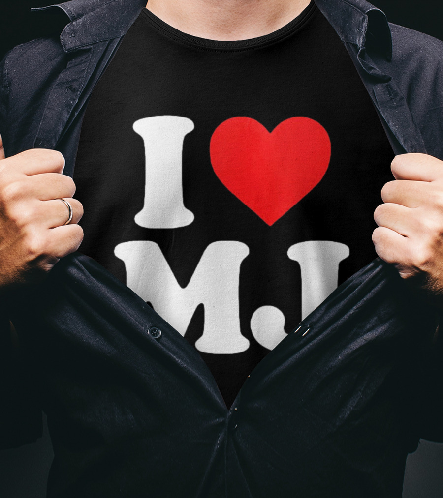 I Love MJ Red Heart T-Shirt