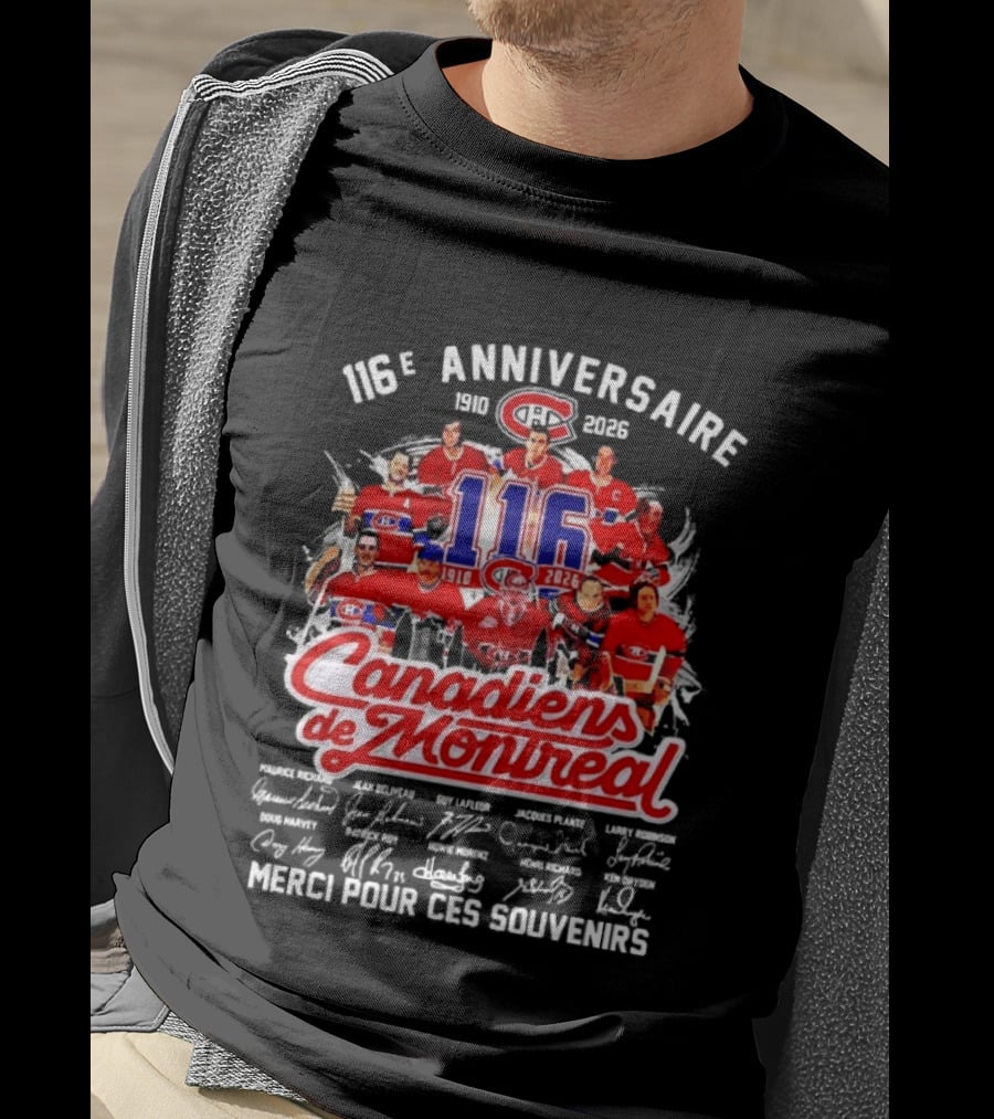 116e Anniversaire Canadiens De Montréal 1910 2026 Merci Pour Ces Souvenirs T-Shirt