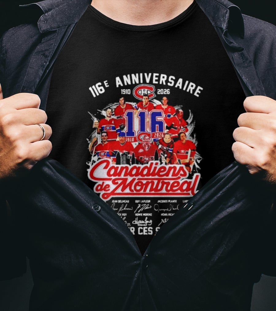 116e Anniversaire Canadiens De Montréal 1910 2026 Merci Pour Ces Souvenirs T-Shirt