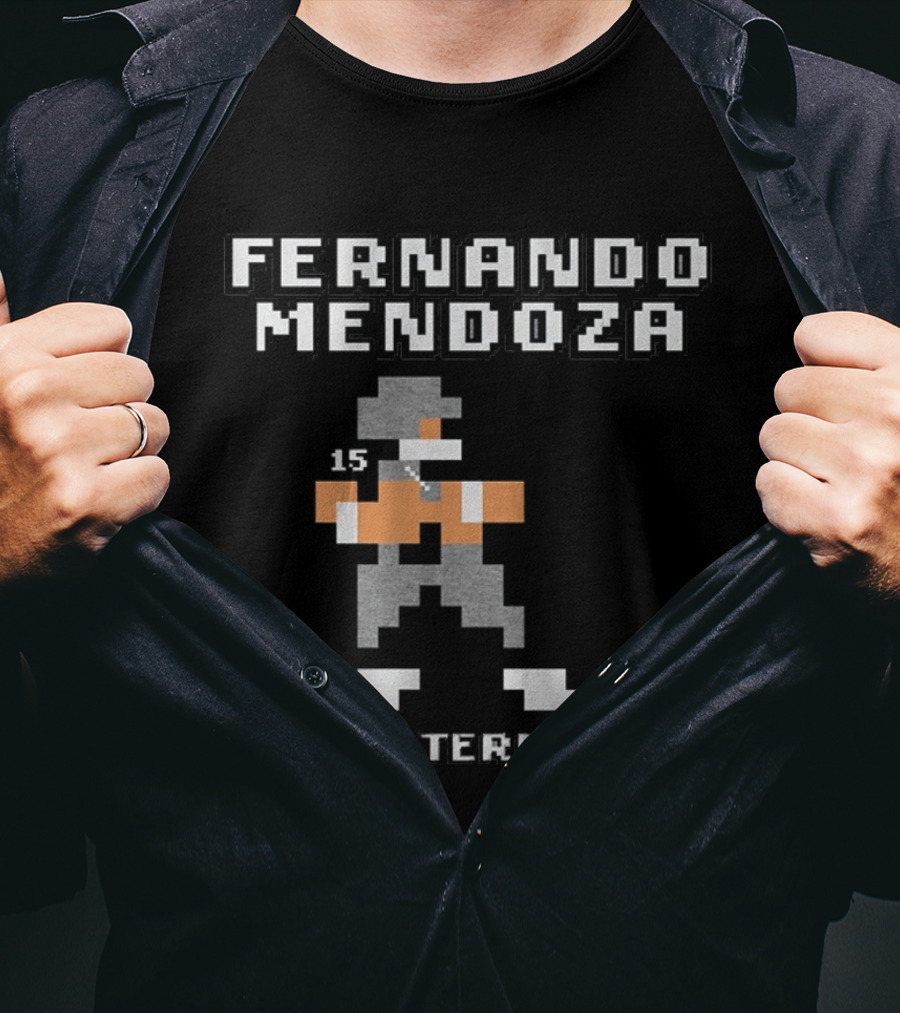 Fernando Mendoza Quarterback 15 Retro Pixel T-Shirt