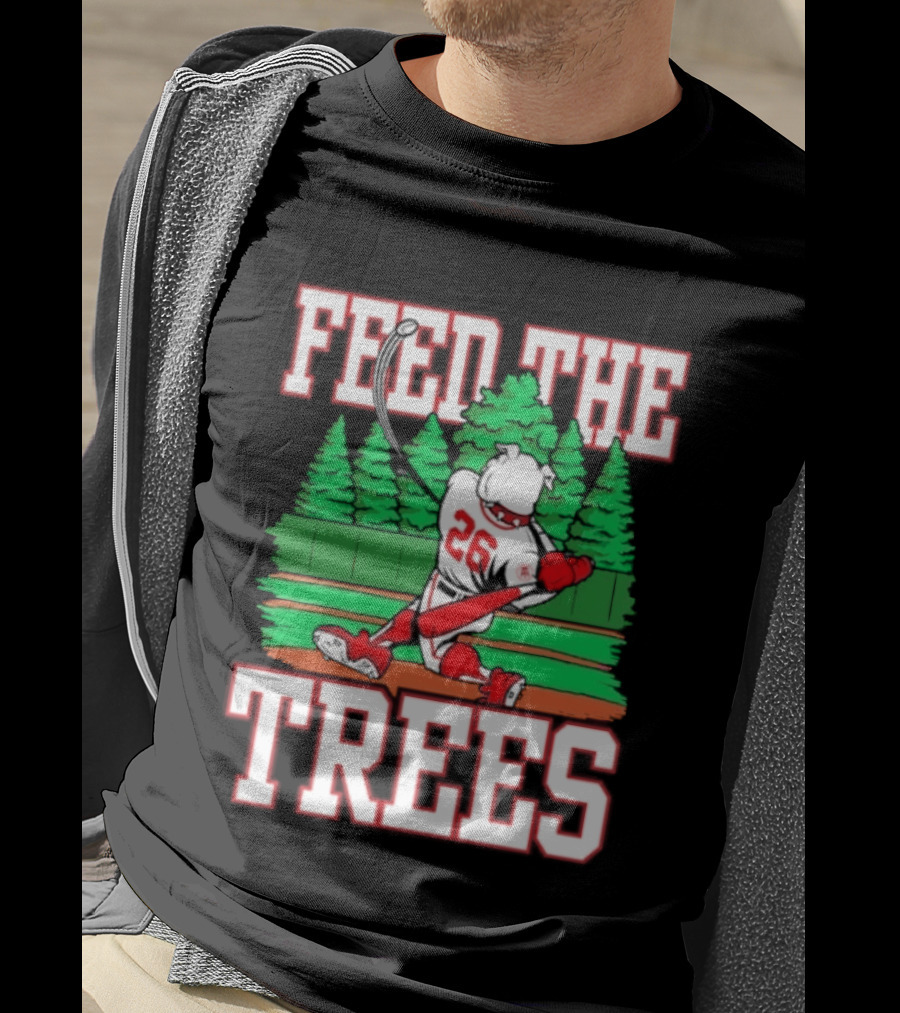 Georgia Bulldogs Feed The Trees Baseball 26 Player Swinging Bat T-Shirt