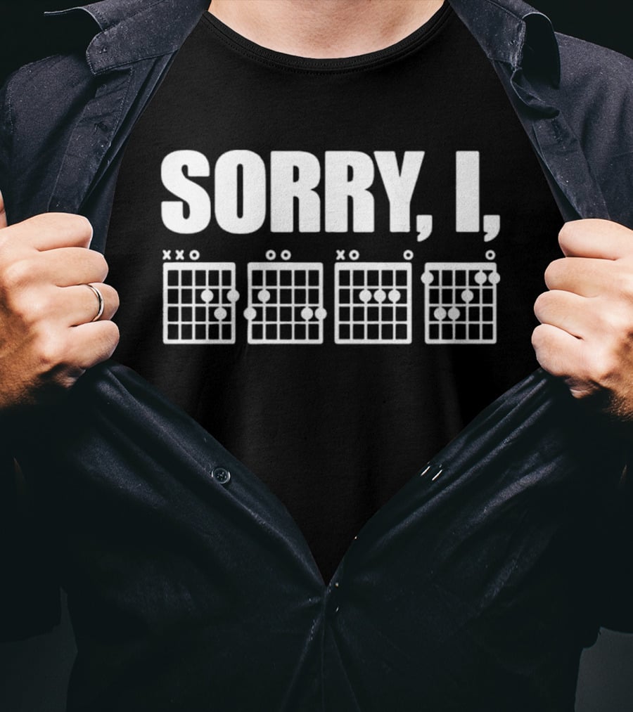 Sorry I DGAF Guitar Chord Charts Music Humor T-Shirt