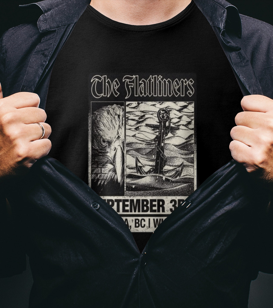 The Flatliners September 3rd Victoria BC Wheelies Eagle Anchor T-Shirt