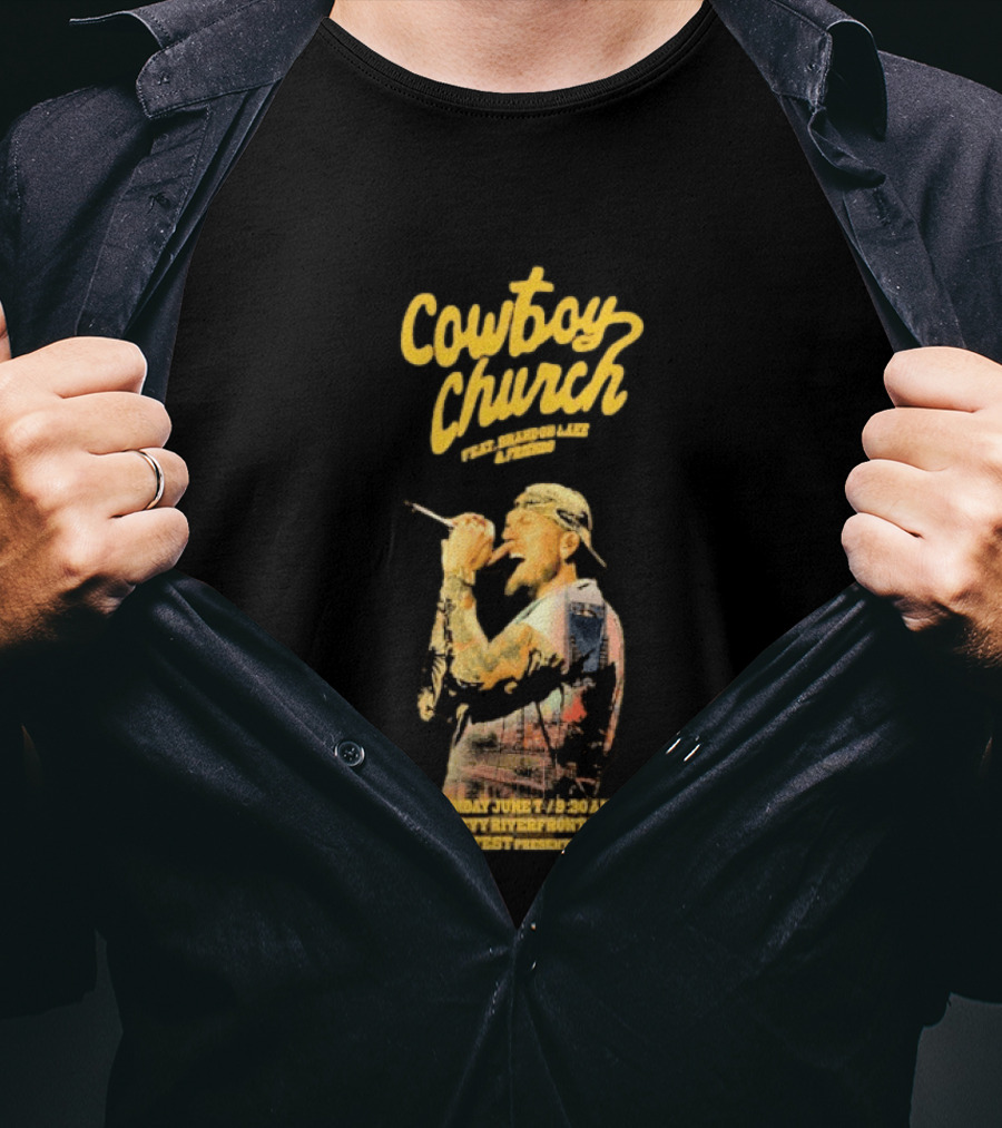 Cowboy Church Brandon Lake Sunday June 7 2026 Chevy Riverfront Stage CMA Fest Nashville T-Shirt