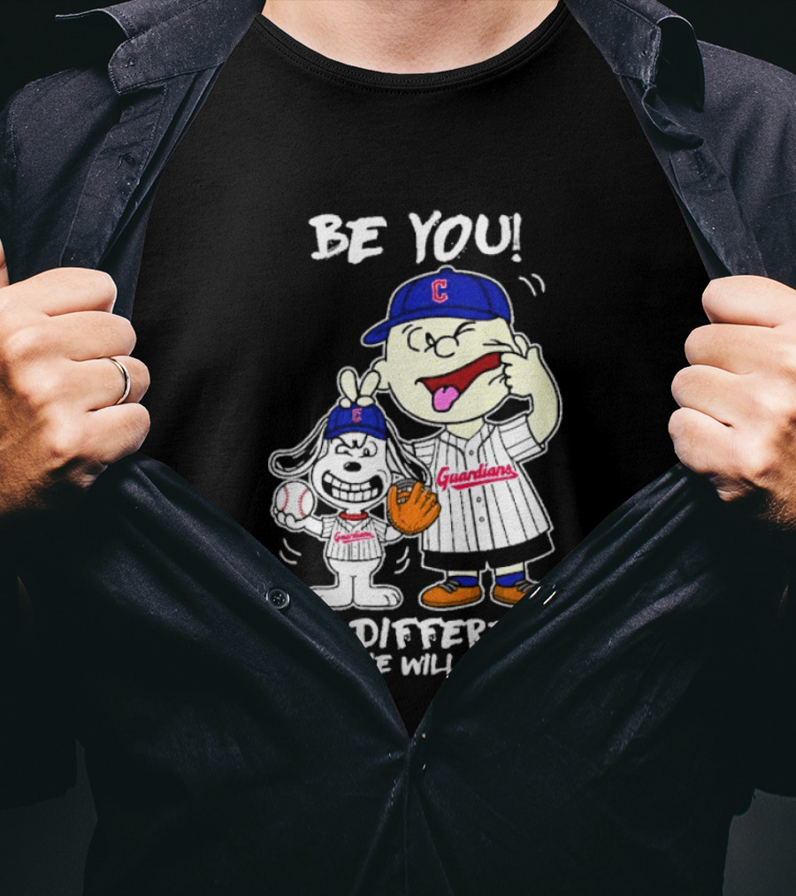 Cleveland Guardians Be You Hit Different Charlie Brown Snoopy The Game Will Adjust T-Shirt