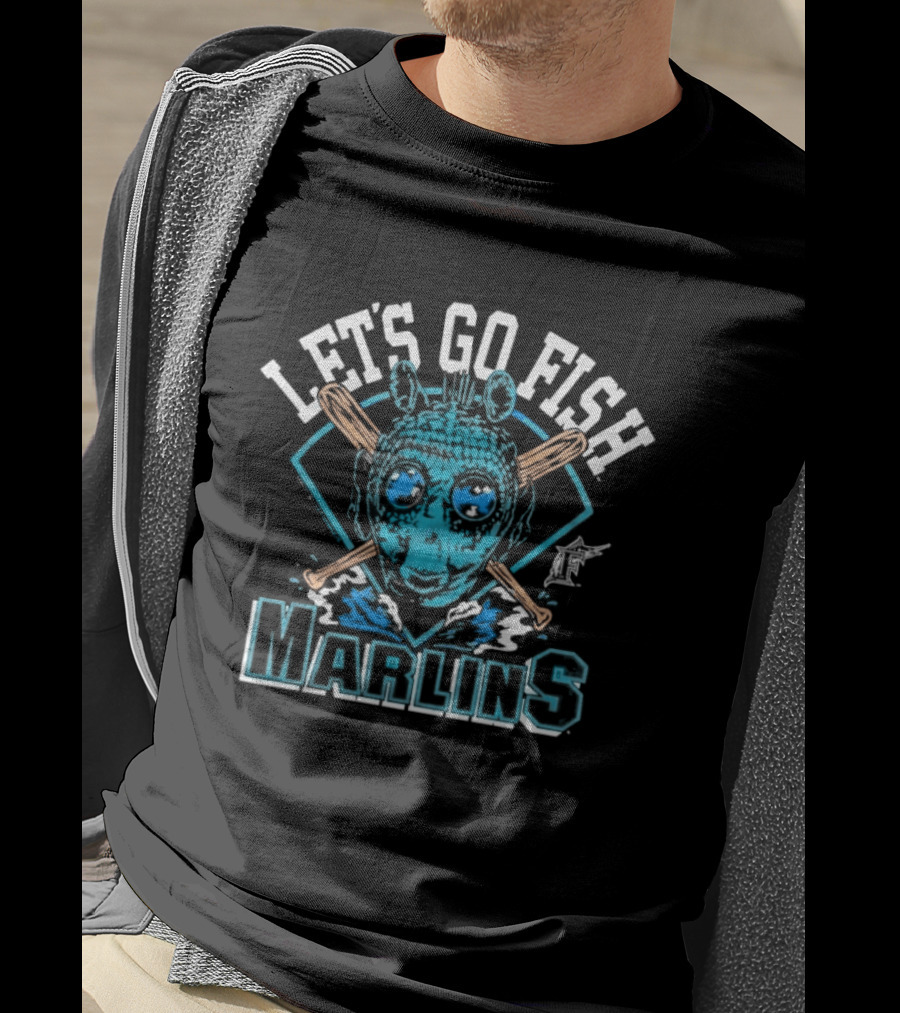 Star Wars X MLB 2026 Star Wars Day Miami Marlins Dark Side Greedo Let's Go Fish Marlins T-Shirt