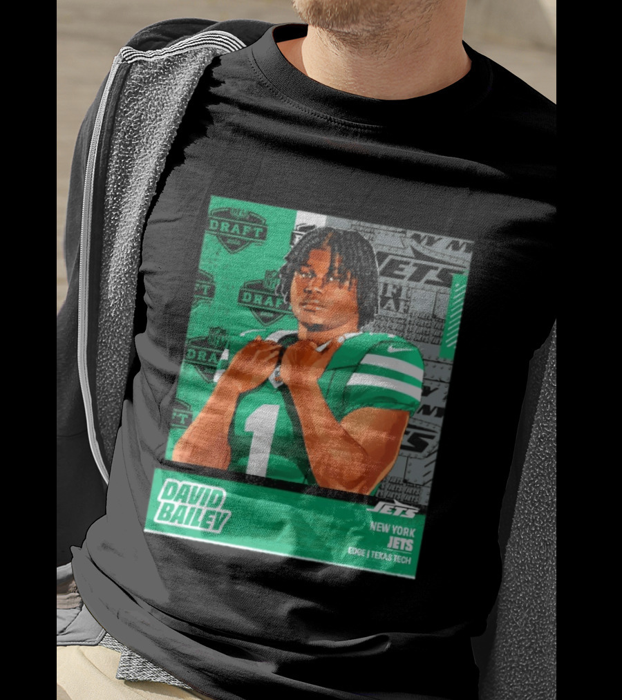 David Bailey New York Jets 2026 Draft Texas Tech Edge T-Shirt