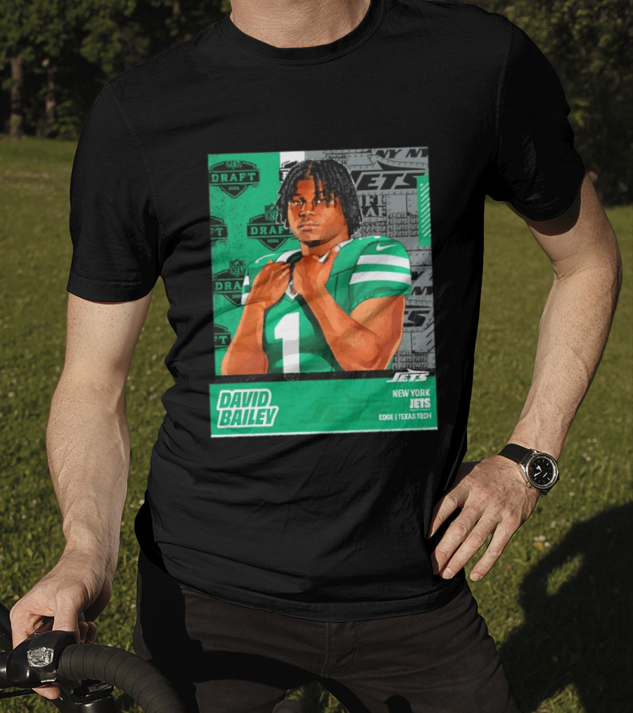 David Bailey New York Jets 2026 Draft Texas Tech Edge T-Shirt