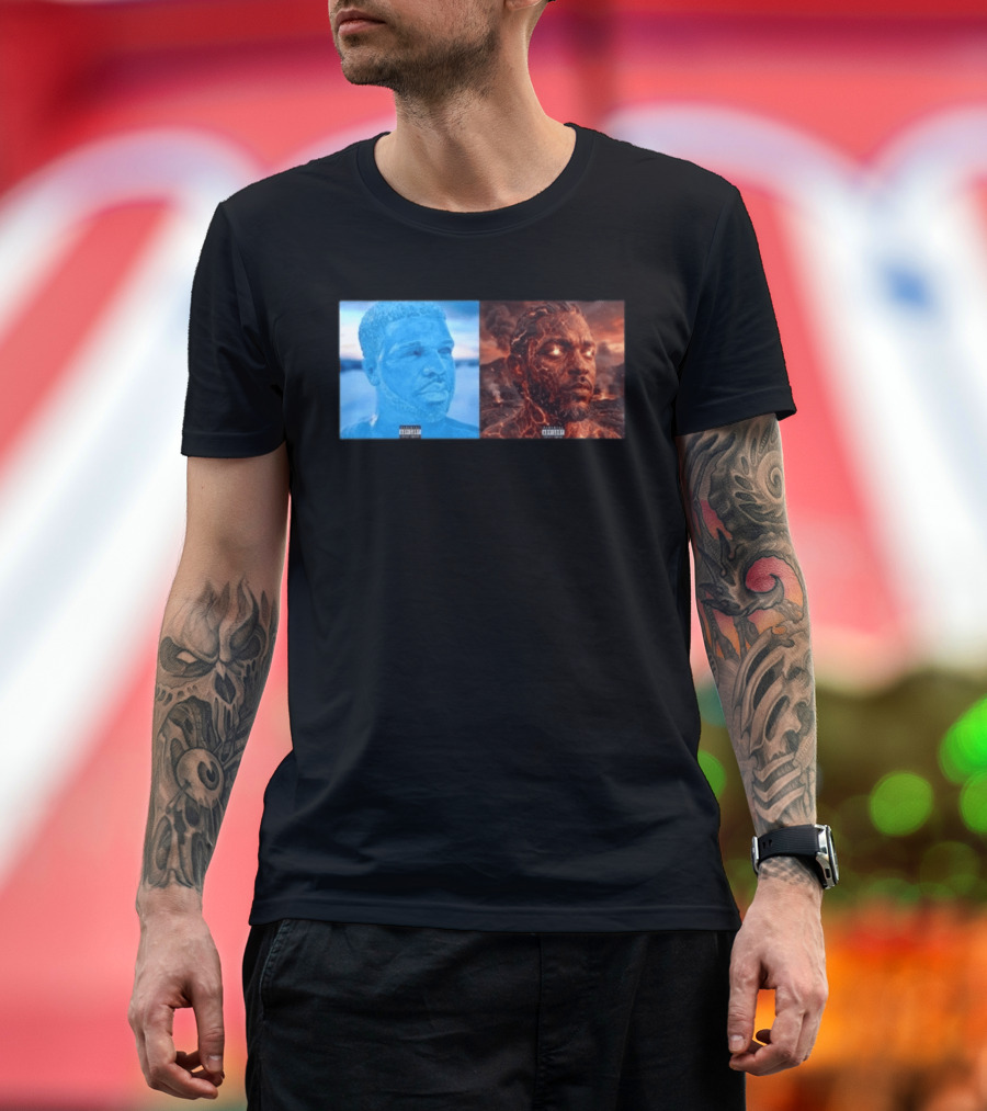 Drake Iceman Kendrick Lamar Fireman Album Cover Mashup T-Shirt