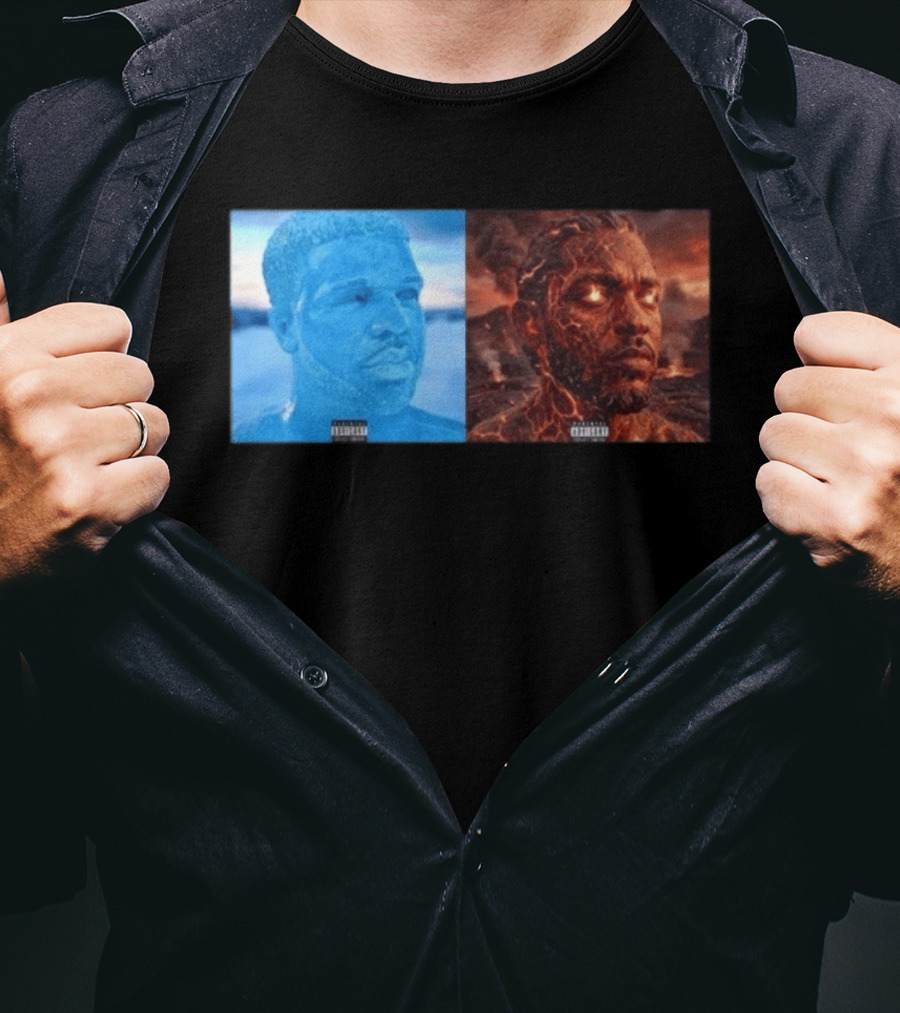 Drake Iceman Kendrick Lamar Fireman Album Cover Mashup T-Shirt