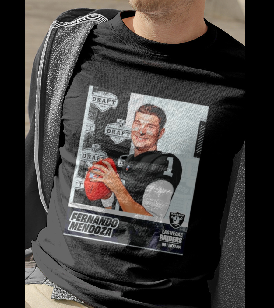 Fernando Mendoza Las Vegas Raiders 2026 Draft QB Indiana NFL T-Shirt