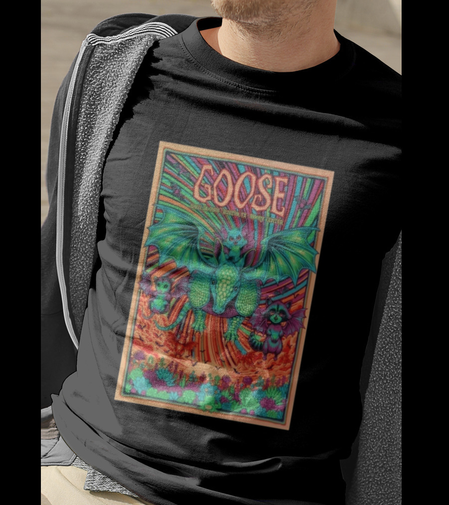 Goose April 24 2026 Austin TX Moody Center Dragon Creatures Psychedelic T-Shirt