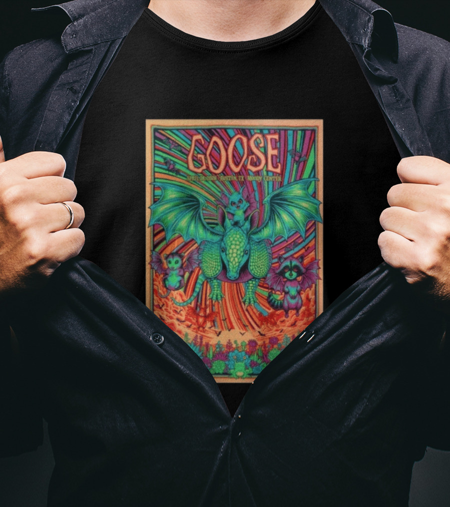 Goose April 24 2026 Austin TX Moody Center Dragon Creatures Psychedelic T-Shirt