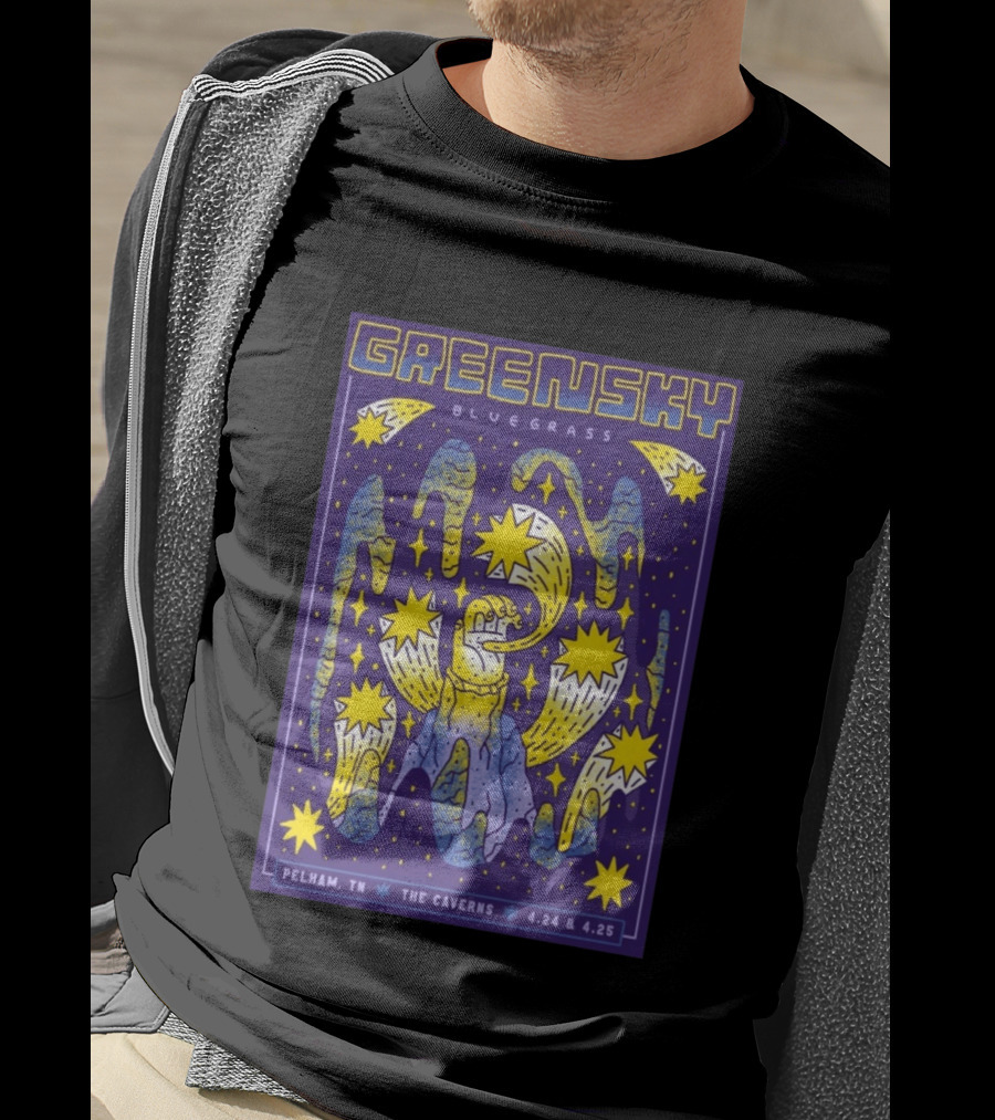 Greensky Bluegrass Pelham TN The Caverns April 24 25 2026 Cosmic Stars And Swirls T-Shirt