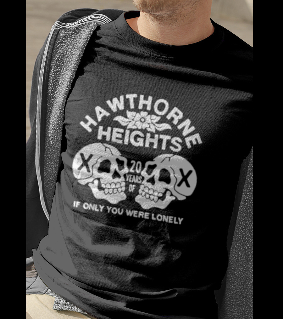 Hawthorne Heights If Only You Were Lonely 20 Year Anniversary Skulls T-Shirt