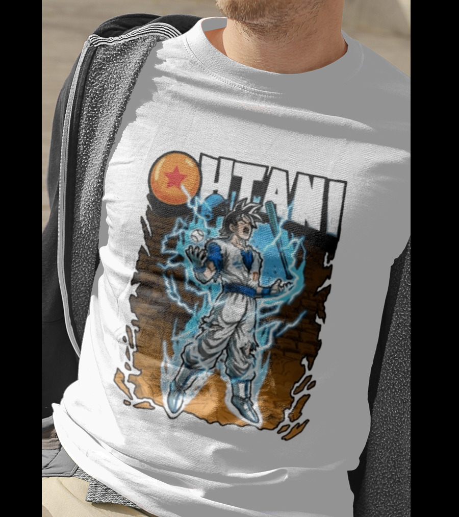 Ohtani Dragon Ball Z Power Up Saiyan Baseball Fusion T-Shirt