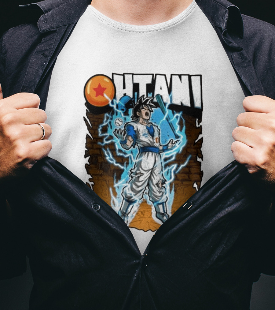 Ohtani Dragon Ball Z Power Up Saiyan Baseball Fusion T-Shirt