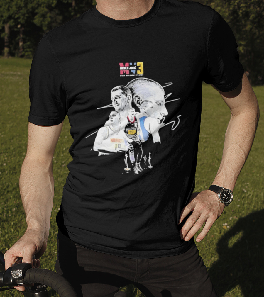 Denver Nuggets Nikola Jokic 3 MVP Basketball Art NBA 15 T-Shirt