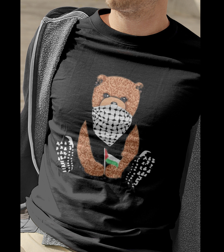 Pali Bear Palestinian Flag Face Covering T-Shirt