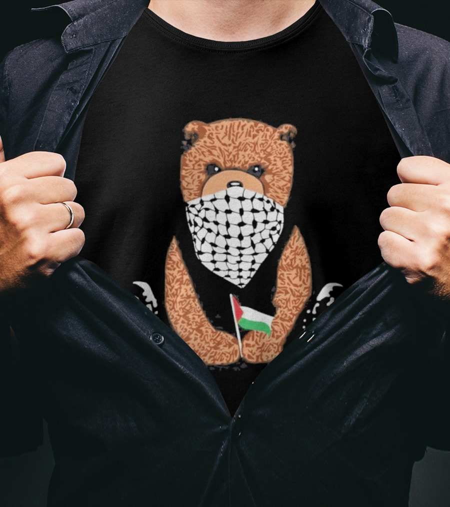 Pali Bear Palestinian Flag Face Covering T-Shirt