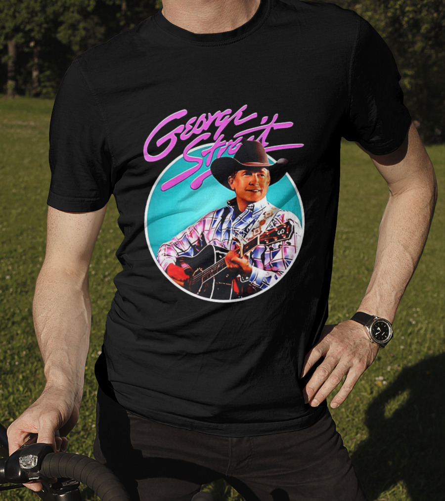 George Strait Country Music Legend Cowboy Hat And Guitar T-Shirt