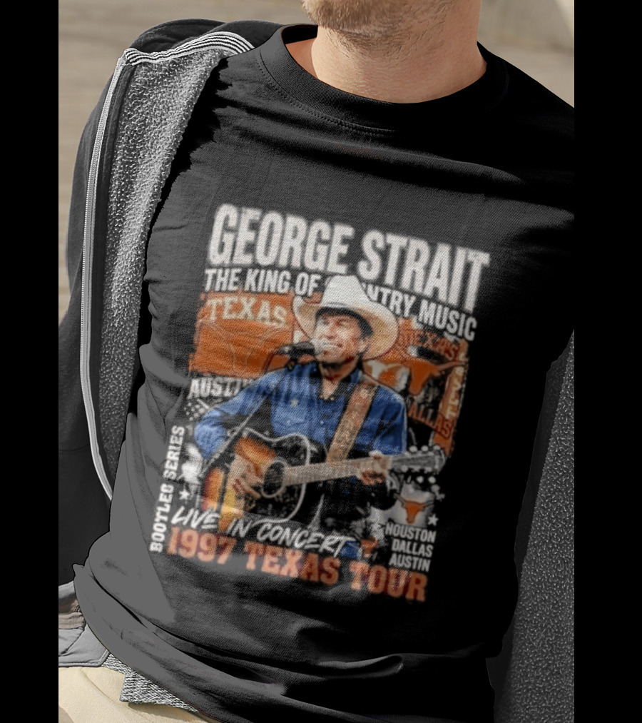 George Strait The King Of Country Music 1997 Texas Tour May 15 2026 Moody Center Austin TX NCAA Texas Longhorns T-Shirt