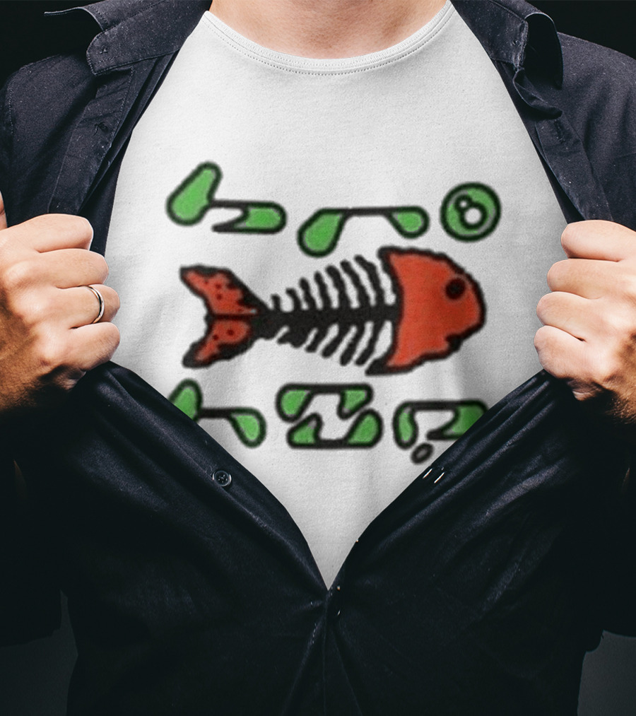 Bronze56k Fish Tech Forest Skeleton T-Shirt