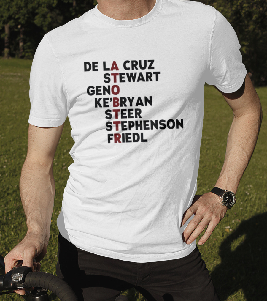 Cincinnati Baseball De La Cruz Stewart Geno Ke'Bryan Steer Stephenson Friedl ATOBTTR Names T-Shirt