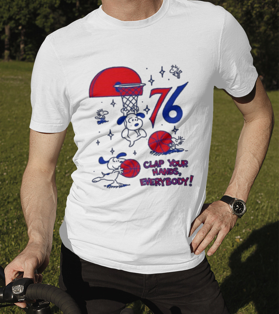 Ghost Bongo Sixers 76 Clap Your Hands Everybody Basketball Stars T-Shirt