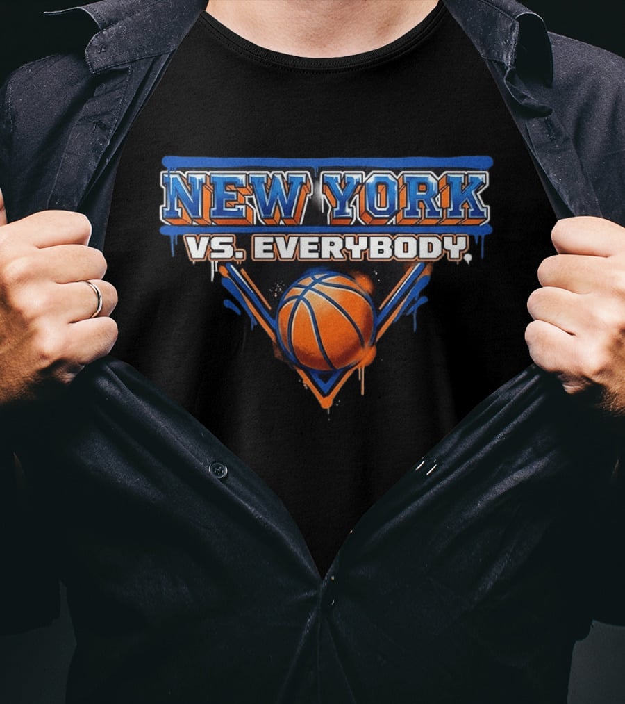New York Vs Everybody Basketball Mets Fan T-Shirt
