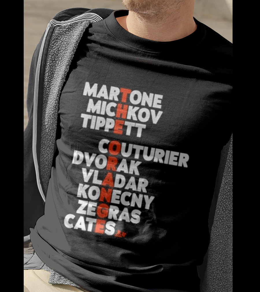 Philadelphia Hockey Martone Michkov Tippett The Orange Names Couturier Dvorak Vladar Konecny Zegras Cates T-Shirt