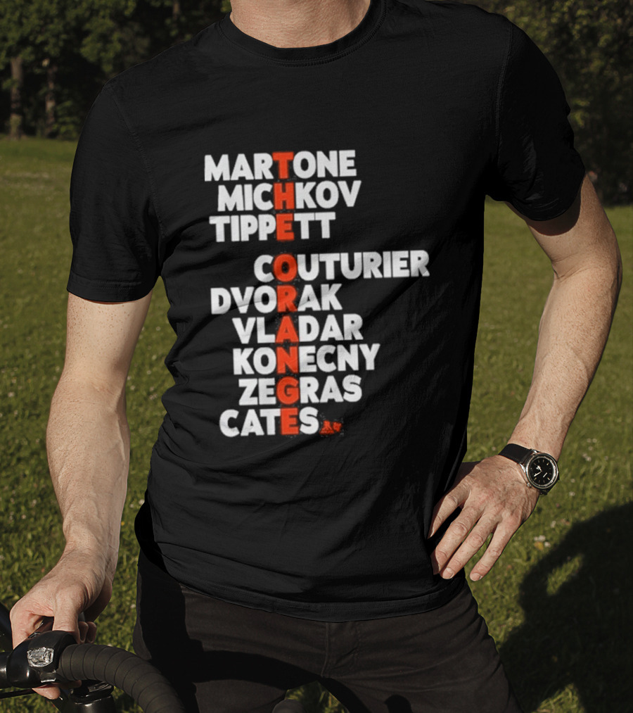 Philadelphia Hockey Martone Michkov Tippett The Orange Names Couturier Dvorak Vladar Konecny Zegras Cates T-Shirt