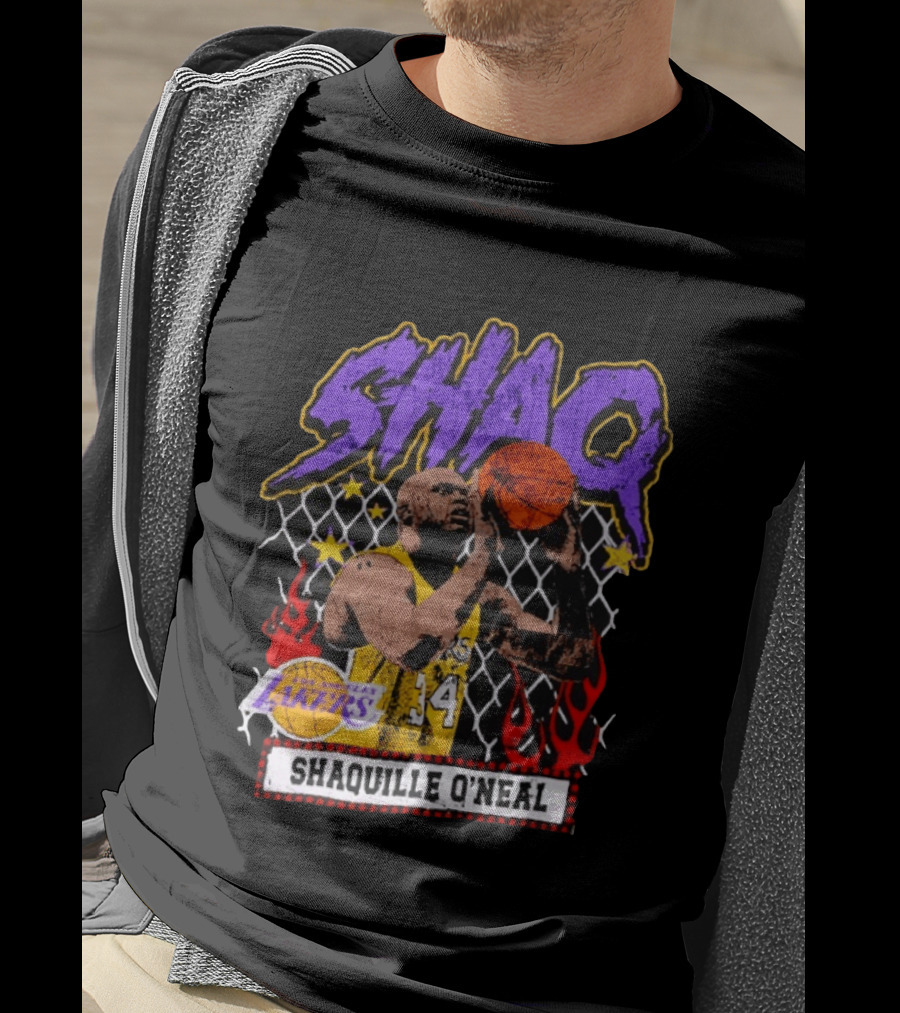 Shaquille O'Neal Shaq Los Angeles Lakers Basketball Icon 34 T-Shirt