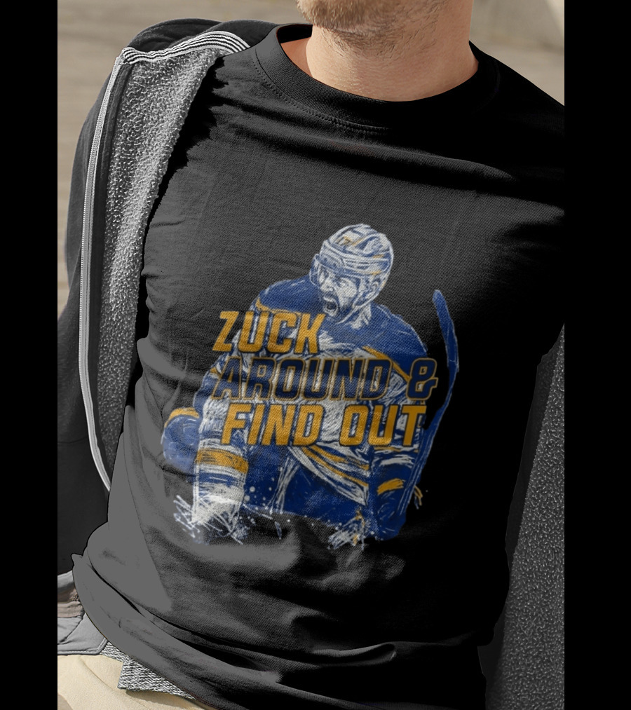 Zuck Around & Find Out Hockey Player Sketch T-Shirt