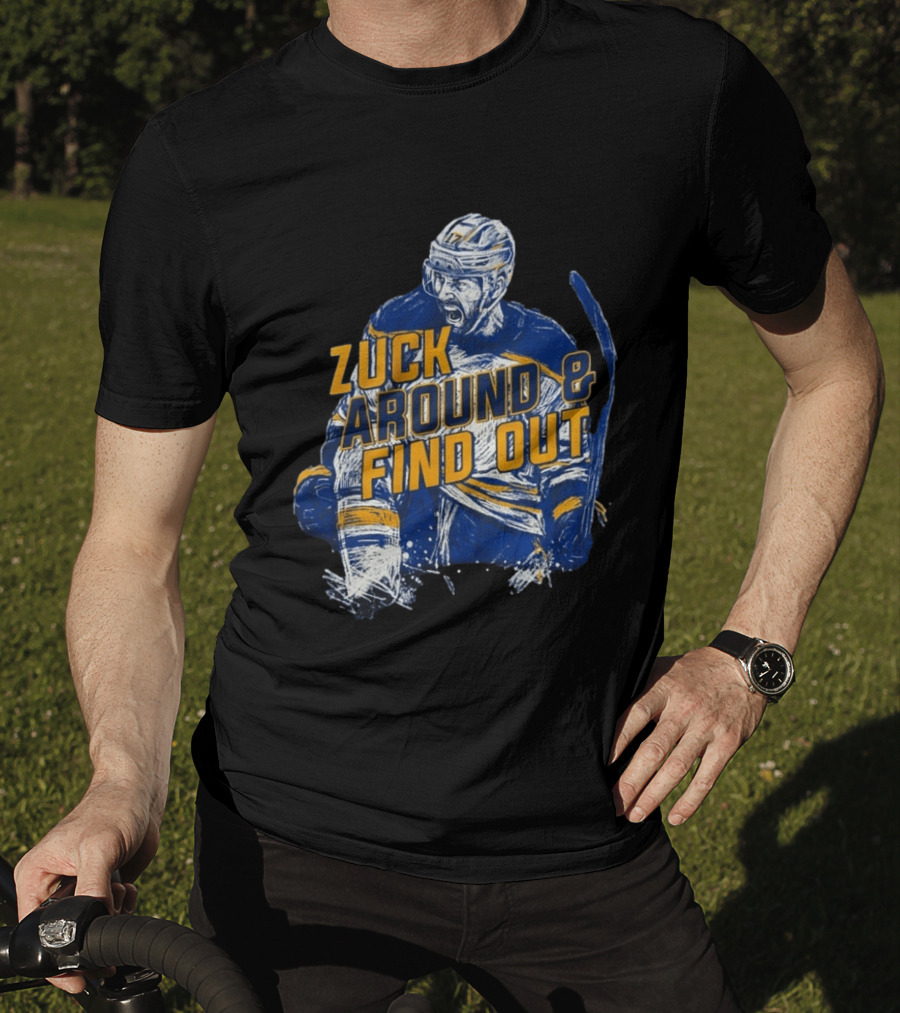 Zuck Around & Find Out Hockey Player Sketch T-Shirt
